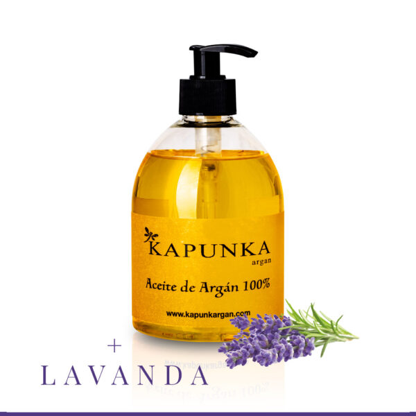 Aceite de argan puro de primera prensada en frío con aceite de argan con lavanda